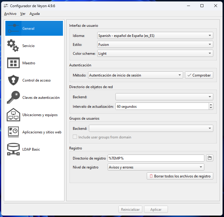 configuraciones veyon